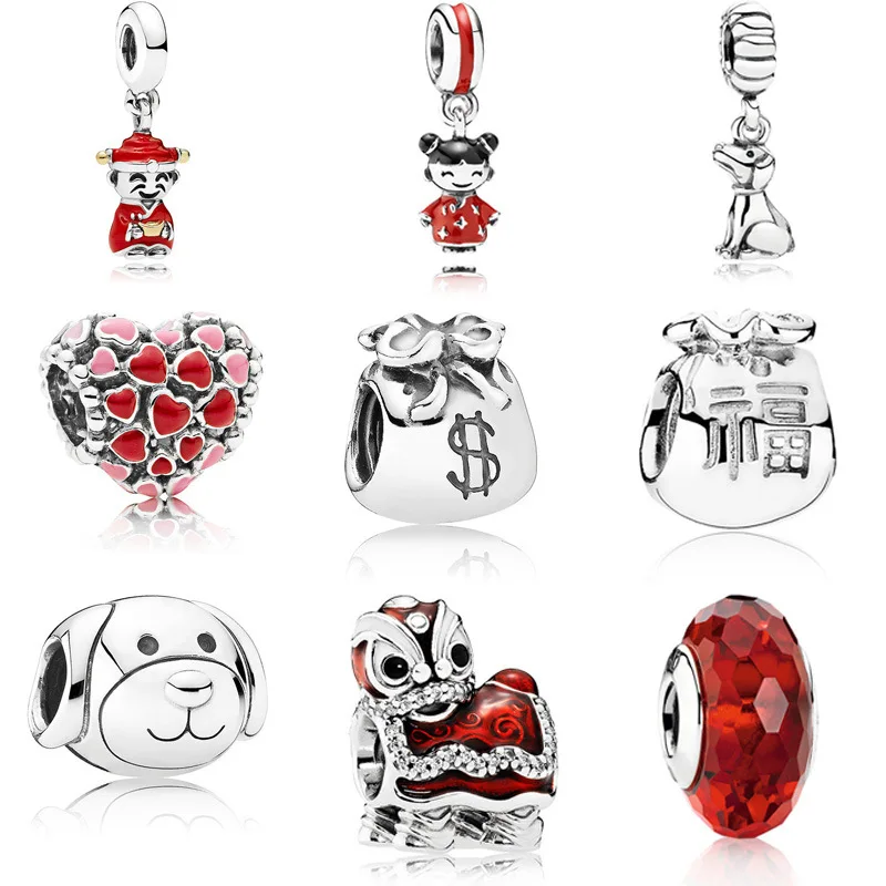 

925 Sterling Silver Jewelry Bracelet accessories pendant Spring Festival gift string ornament