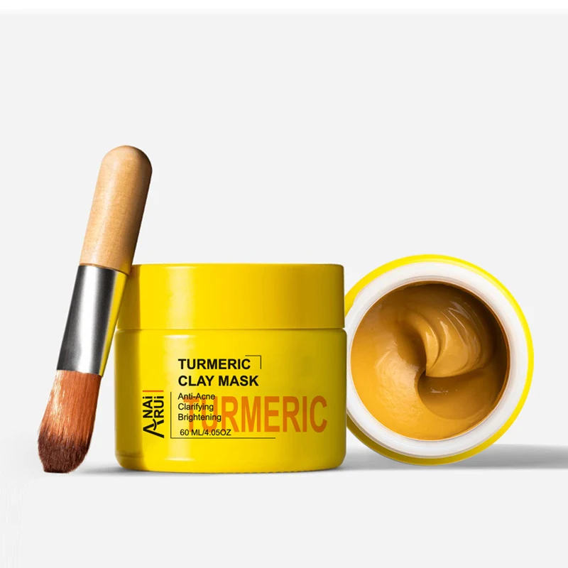 

100% Organic Turmeric Clay Mask With Brightening Repairing Anti-aging for Skin Care Face Mask, Yellow mud