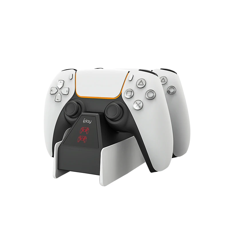 

Fast Charging Dock Station PS5 Dual Controller Charger For Playstation 5 with LED Indicators 5V/3A Type-C, White and black