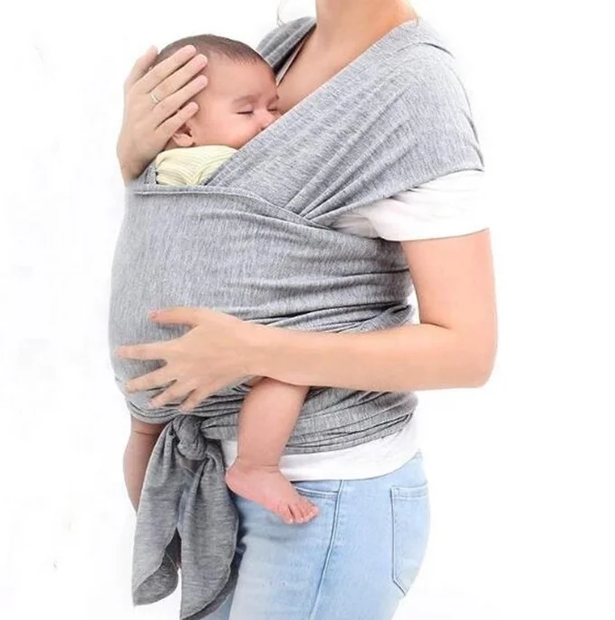 

Hot Lightweight Ergonomic 100% Organic Bamboo Stretchy Wearing Baby Nursing Carry Sling Wrap Carrier, Custom colors