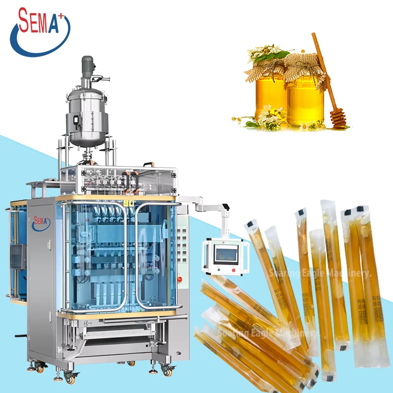 

5ml-50ml ice lolly tomatoes paste stick bag package multi function sauce honey ketchup multilane liquid sachet packing machine