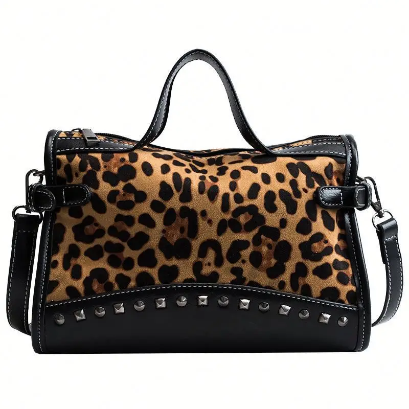 

Delicate Fashion Large Women Leopard Pattern Print PU Leather Bag Crossbody Shoulder Handbag