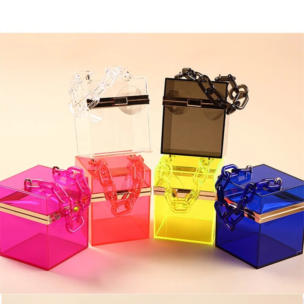

ON-H77 New Designer Fashion 6 colors clear clutch acrylic bag acrylic box bag