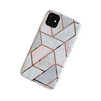 

The latest electroplating splicing bronzing marble pattern silicone phone case for iPhone 11