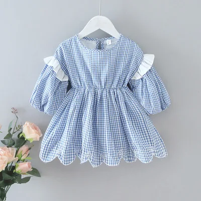 

Autumn Double Plaid Jacquard Baby Princess Dress