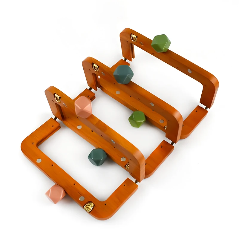

Meetee B-H034  Octagonal Rhombus Resin Head Wooden Clip Frame Handbag Sewing Accessory Bag Handle