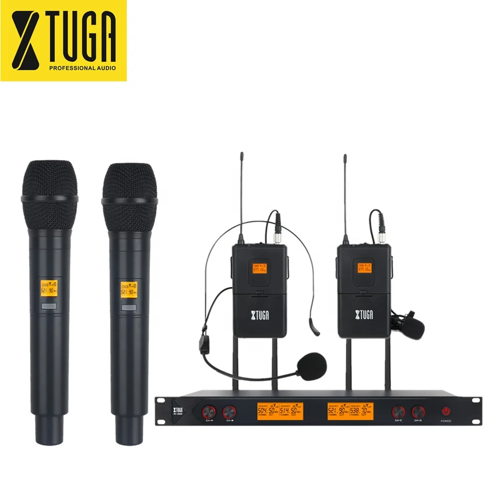 

Professional Uhf Wireless 2Handheld 2Bodypack Microphone, Black