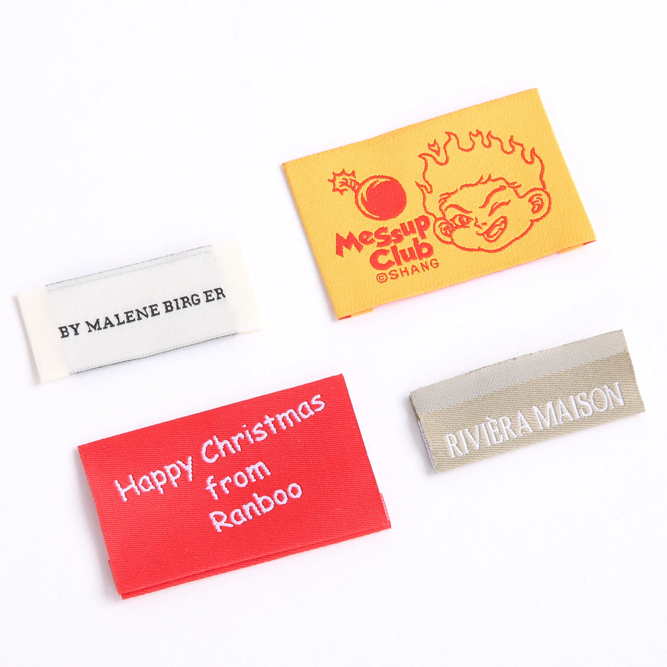 

Custom Garment woven neck label Customized luxury brand clothing labels tags