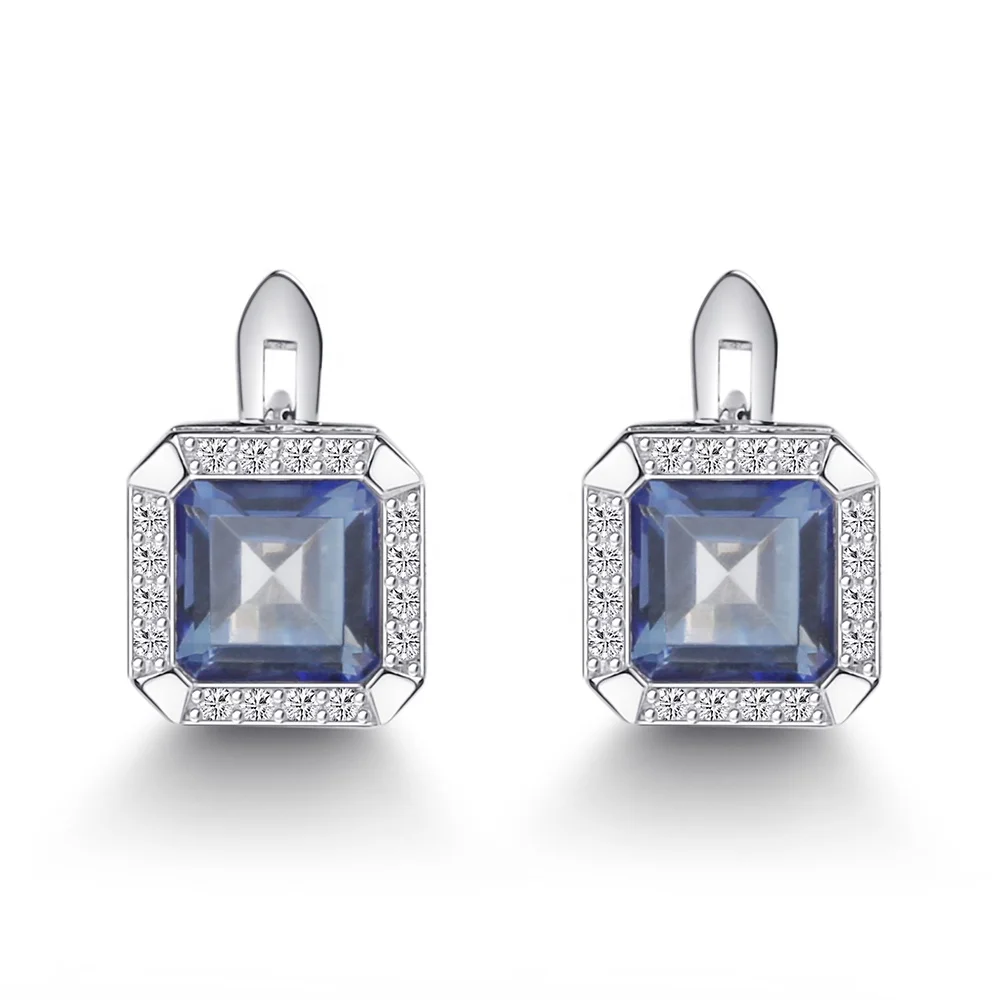 

Abiding Natural Mystic Quartz Gemstone Clip Earrings 925 Sterling Silver Earring Women Jewelry