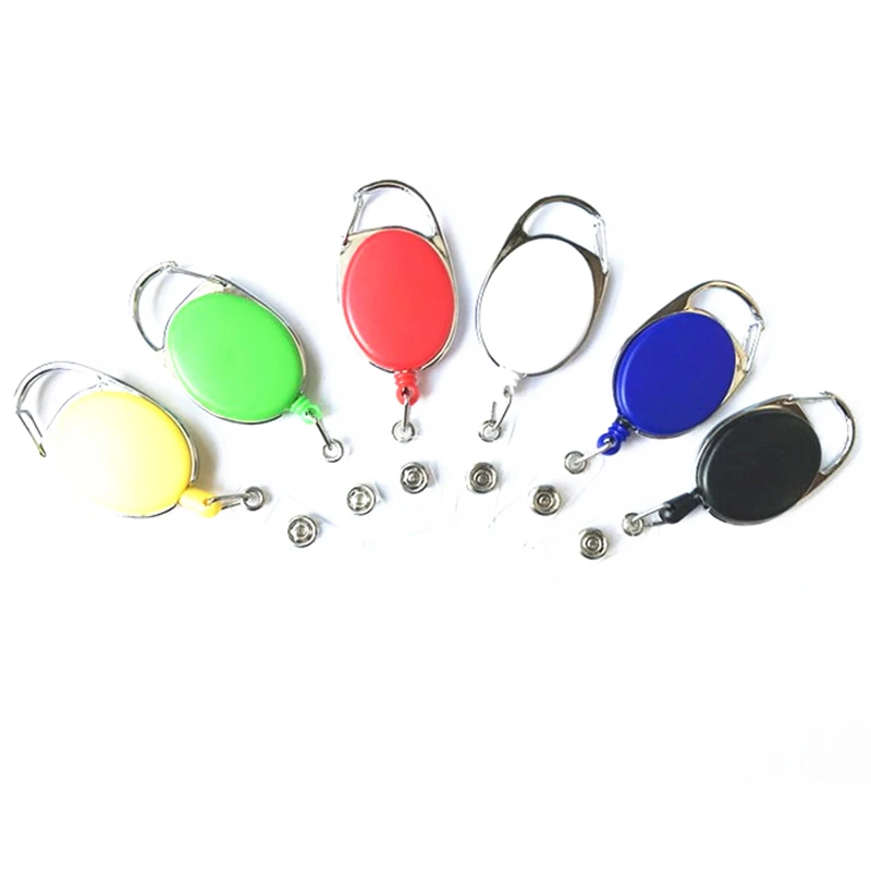 

DIY Oval Plastic Pull ID Name Nurse Badge Holder Retractable Badge Reel With Leash Type Yoyo Express Free, 6 different colors available