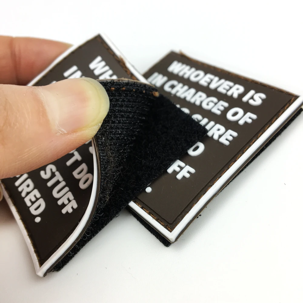 

Custom 2D 3D Embossed Soft PVC Rubber Patches with Hook and Loop, Custom color