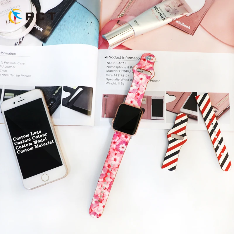 

Custom Watch Band for 40mm 42mm 44mm 38mm blank Leather Sublimation Watch Band