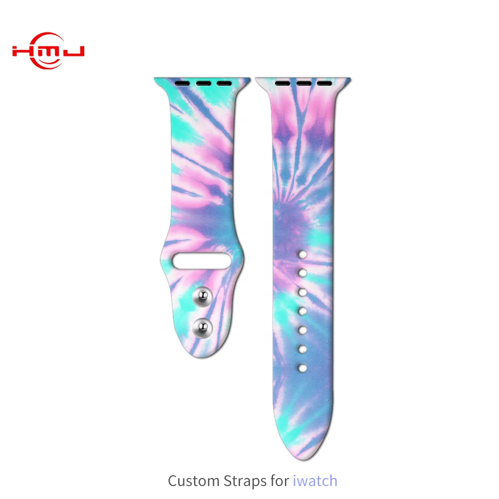 

HUAMJ Fadeless pattern printed floral leopard print straps cute apple wach band silicone replacement band for iwatch 40mm 44mm