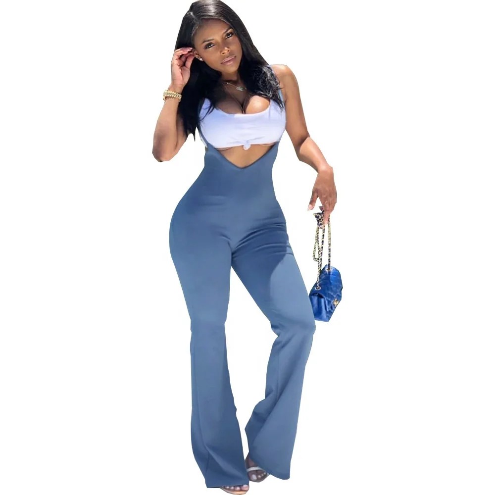 

B63240A Fashion Europe and the United States hot selling sexy fashion jeans women's slim casual jumpsuit, As picture
