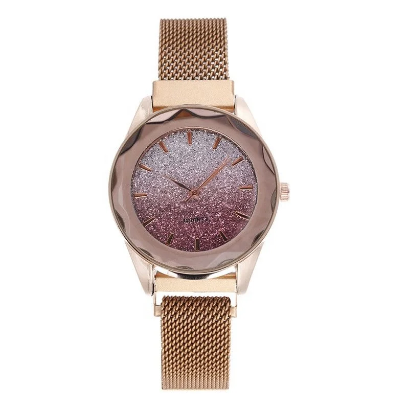 

920442 Hot Sale Attractive Lady Beautiful Watch Gradient Color Bright Dial Magnetic Belt Women Watch, 7 colors