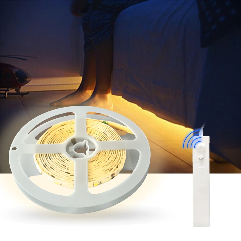 Popular light smart led strip PIR motion sensor 1m-3m SMD 2835 led strip battery powered children bed light