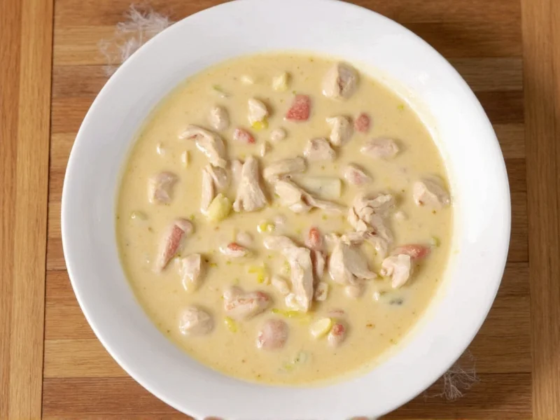 Finished homemade cream of chicken in bowl