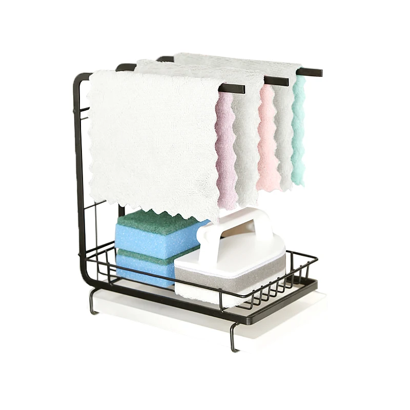 

Hot sale in 2020 Simple countertop dishwashing wire ball rag rack sink rack kitchen wire dish cloths rack