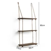Decorative Rustic Floating Wooden Corner Wall Shelf Vintage Wood Hanging Rope Swing Shelves