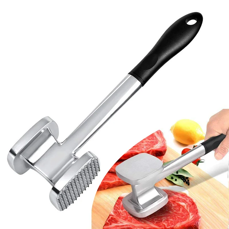 

Amazon Best Seller Stainless Steel Kitchen Mallet Hammer Tools Heavy Duty Double Sided Commercial Meat Tenderizer