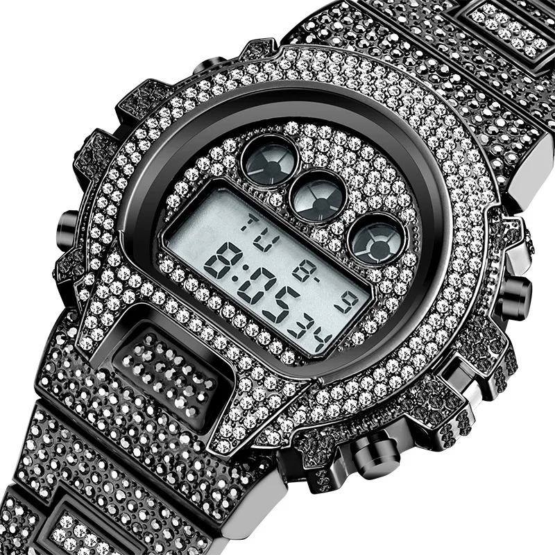 

Blues RTS Fashion Steel Digital Electronic Bling Men Black digital Watch