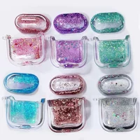 

For Airpods 2 Case Cover PC Protective Liquid Floating Glitter Case For Airpods Dropshipping Glitter Quicksand Noctilucent Case