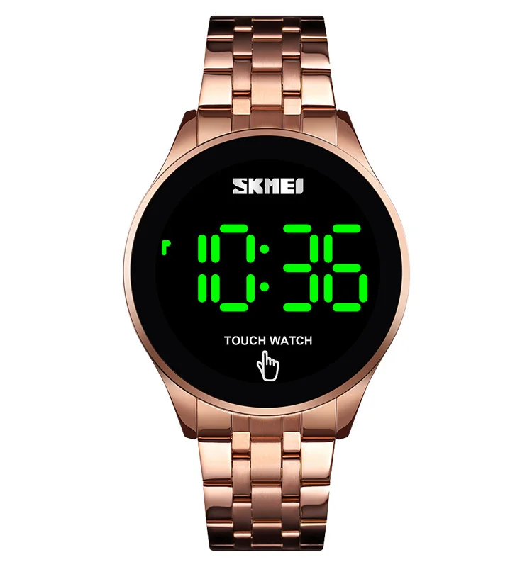 

2019 Skmei 1579 new design touch screen LED watch digital stainless steel band men wrist watches, 4 colors