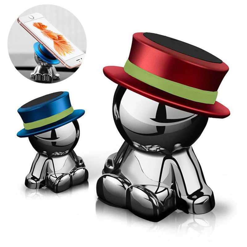 

Magnetic suction Phone Mount Holder 360Degree Rotation Crazy Doll Hat Heavy Metal Stand car Phone Bracket for iphone samsung