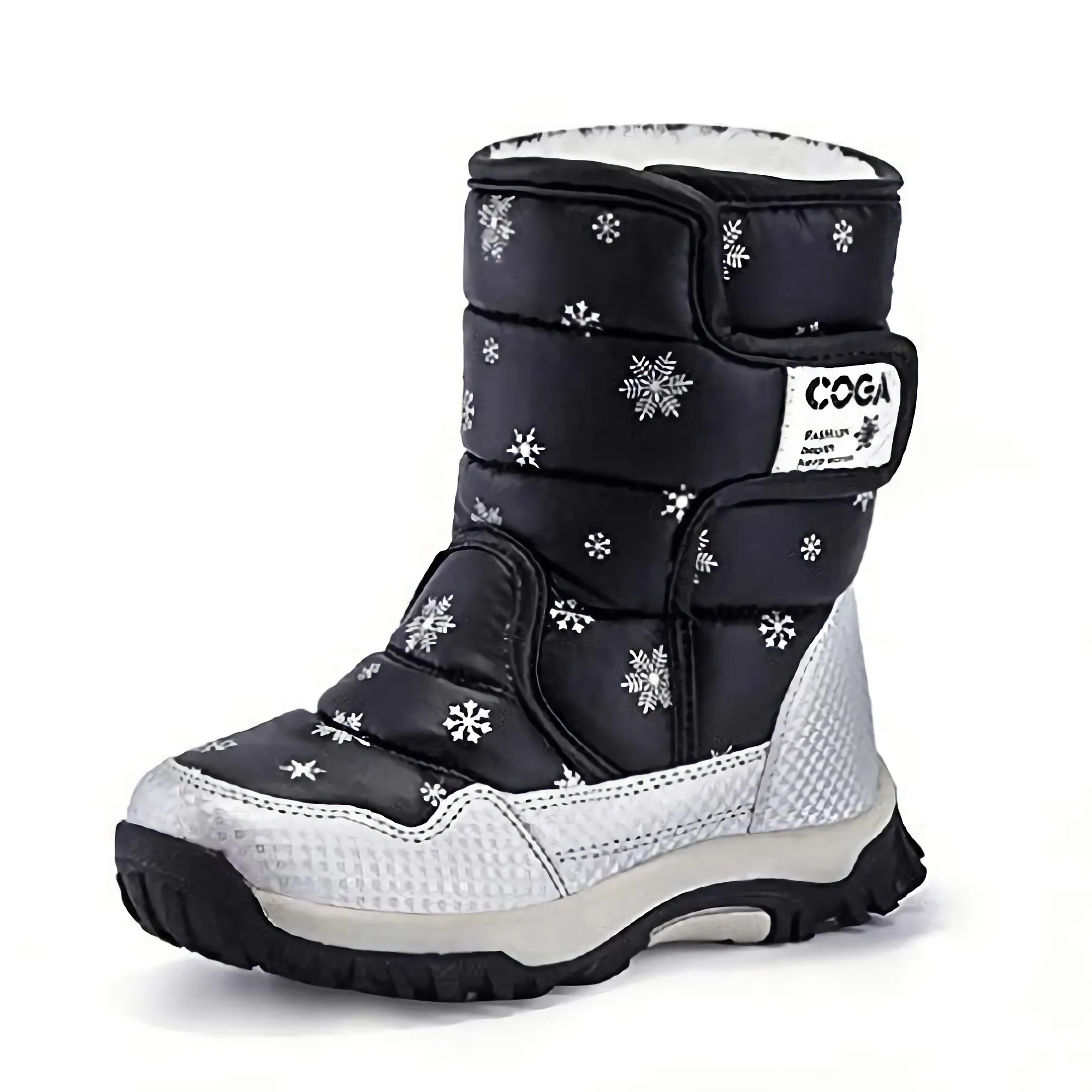 

Boys Girls Casual Plush Cotton Shoes Women Children High Top Winter Long Tube Kids Snow Boots, Pink, black,blue,gray,