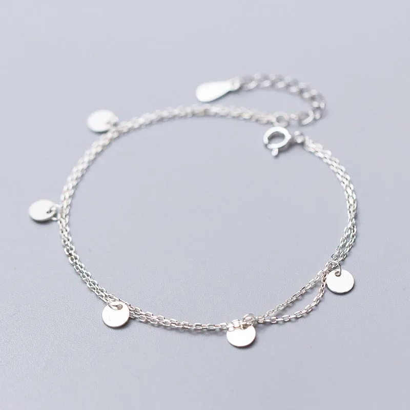 

B1413 Hot Items Jewelry Girl Silver Small Round Silver Bracelet