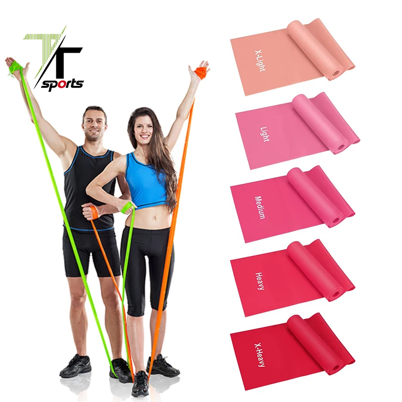

TTSPORTS Yoga Stretch Strap Band Ankle Latex Free Tpe Long Flat Wide Resistance Bands Super Exercise Band Roll, Customized color