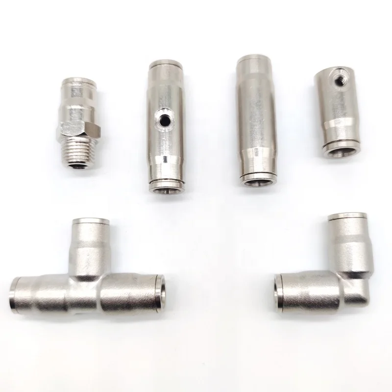 

3/8" Quick Connecting coupling For Mist Cooling System 3/16" Thread Misting Nozzles T Connectors, Silver