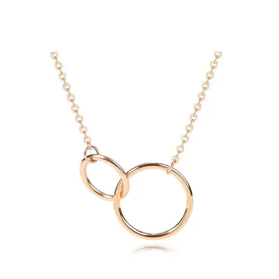 

Double Circles Necklace 925 Silver Necklaces for Women, Silver, gold