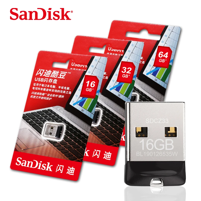 

Wholesale SanDisk CZ33 mini USB Flash Pen Drive 128GB 64GB 32G 16GB usb2.0 pendrive flash disk