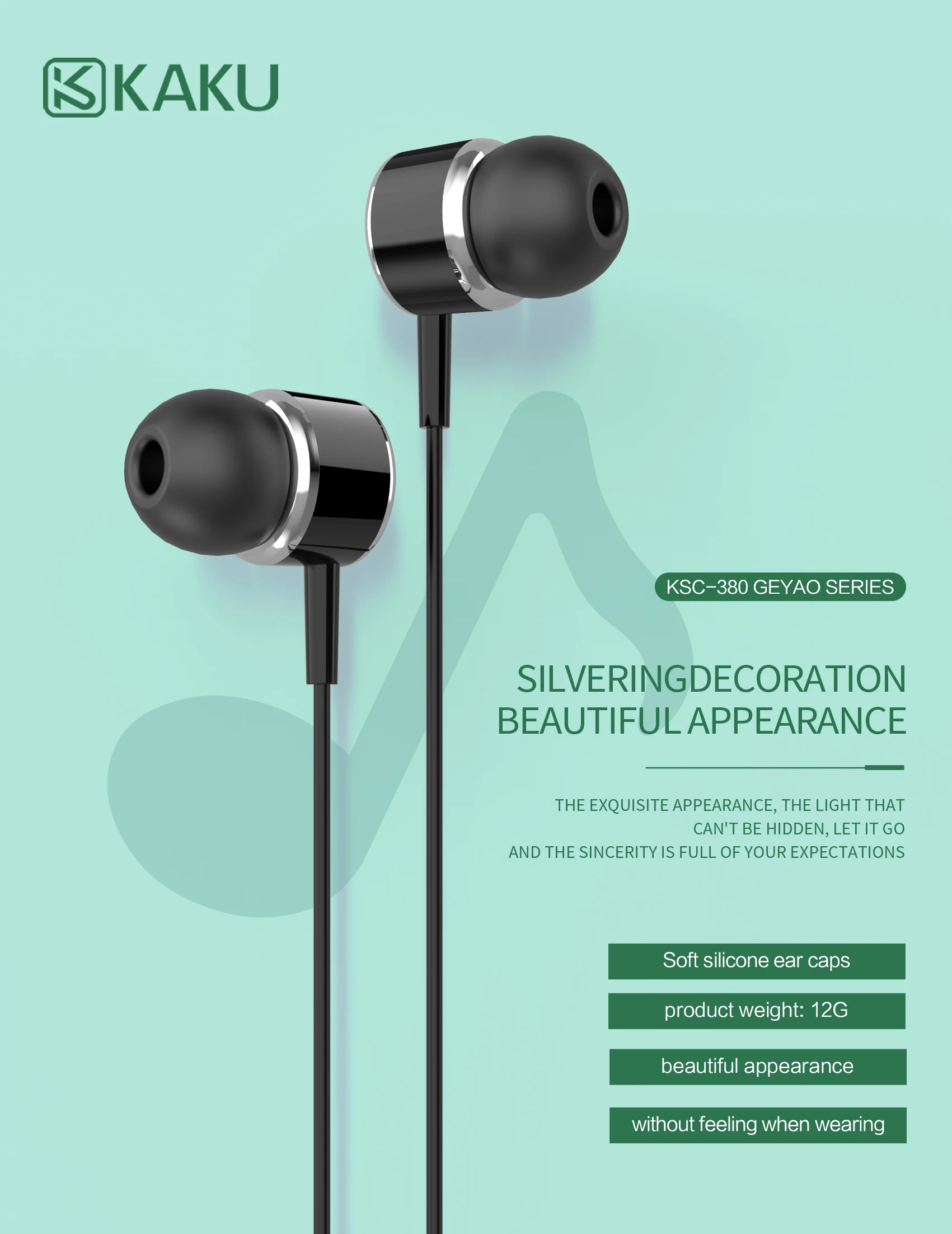 Kaku 3.5mm Stereo Music Earphones Portable headphone Wired In-Ear Headset with Microphone for mobile phone - ANKUX.COM