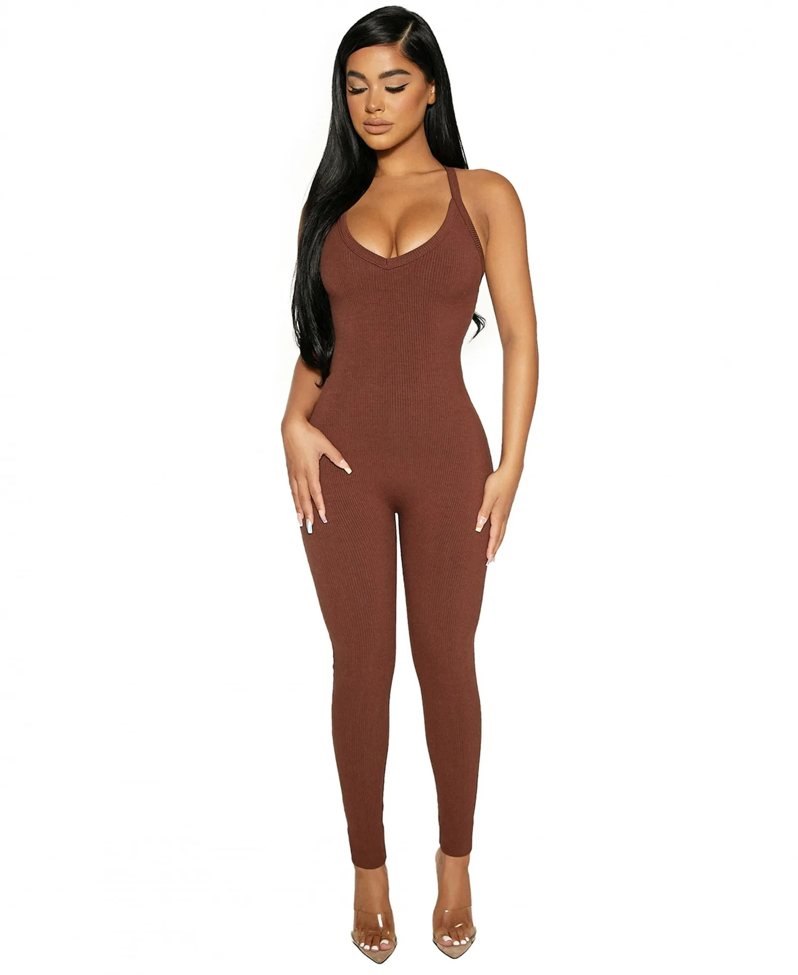 

2021 Women New Arrivals Sexy Summer Sleeveless Cross Bodycon Clubwear One Piece Jumpsuits for Female Wholesale OEM ODM
