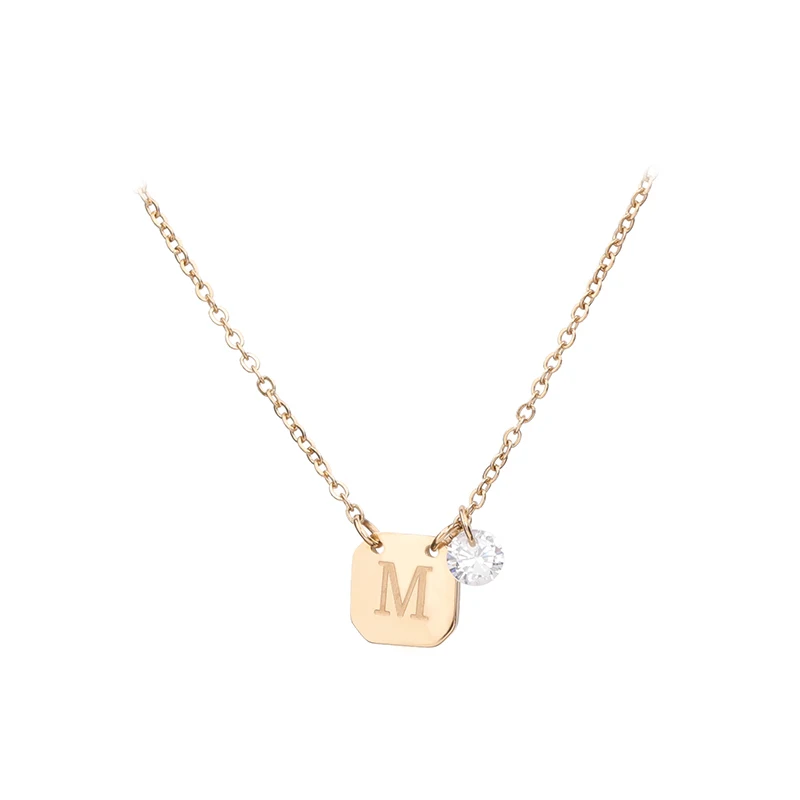 

316l stainless steel necklace women letter brand diamond necklace, Picture shows
