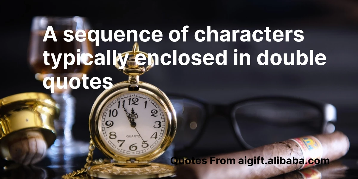 a sequence of characters typically enclosed in double quotes