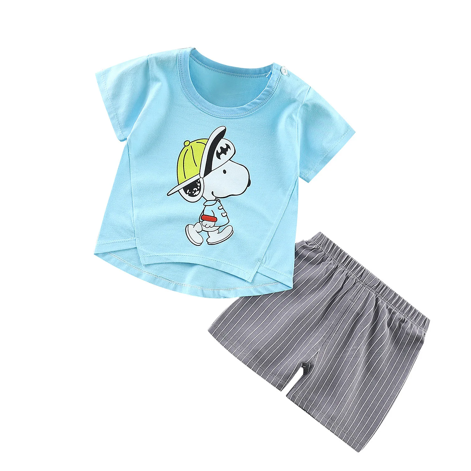 

New children's short-sleeved suit cotton Korean short-sleeved shorts for boys and girls