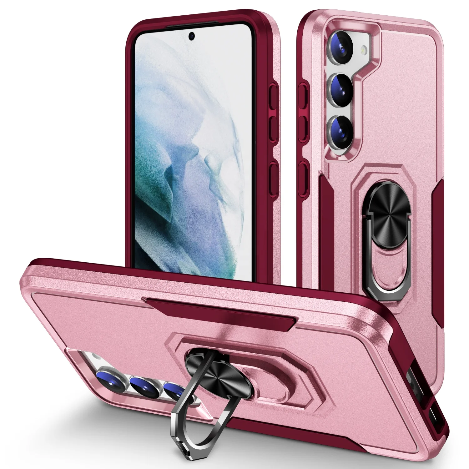 

Shockproof TPU PC Hybrid Magnetic Kickstand Strong Car Mount Cell Phone Case for Samsung Galaxy S23 S23 Plus S23 Ultra