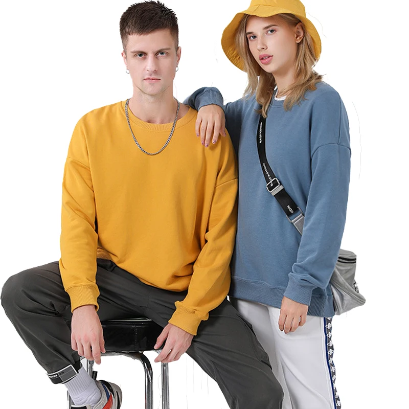 

Custom Screen Printing Long Sleeve Pullover Anti-pilling Cotton Polyester Crewneck Sweatshirts
