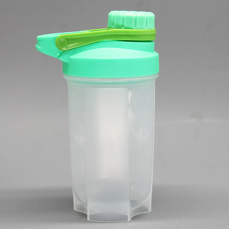 

Bpa Free 700Ml Plastic Protein Shaker Bottle With Stainless Steel Ball, Custom Plastic Water Bottle, Transport color with colorful cap or pure color