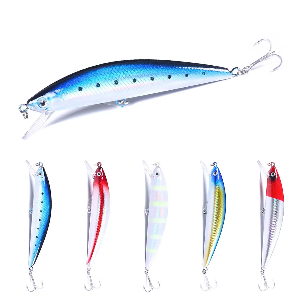 

12cm 39G Artificial Minnow hard Plastic deep sinking fish lure, 5 colors available