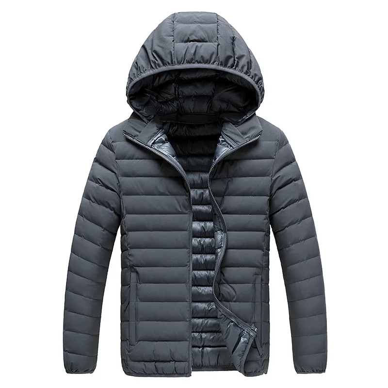 

Men's Coat Puffer Cotton Filling Winter Windproof Hooded Jacket In Stock