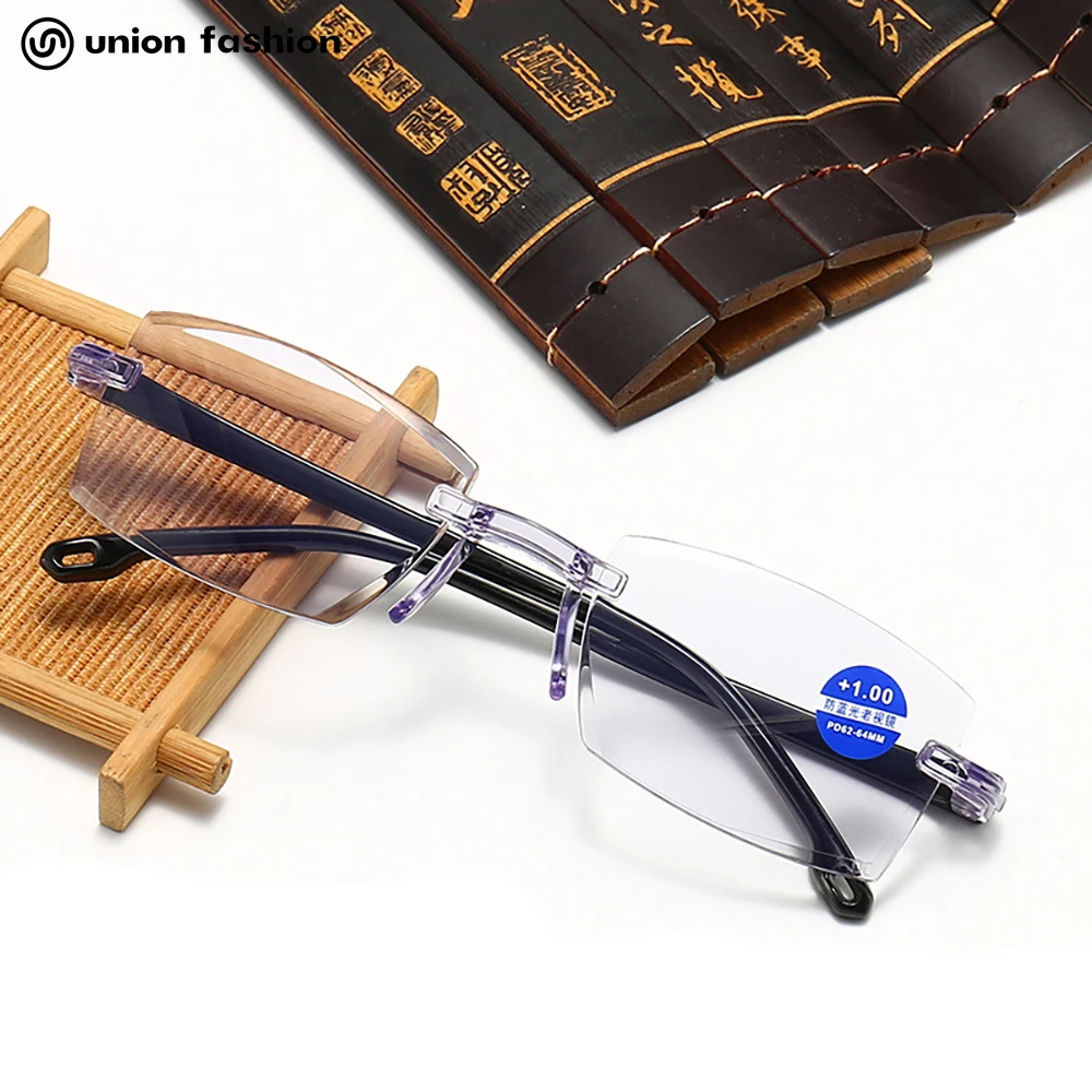

Manufactor Cheap Men Women Adjustable Rimless Small Square Reading Glasses, 1colors