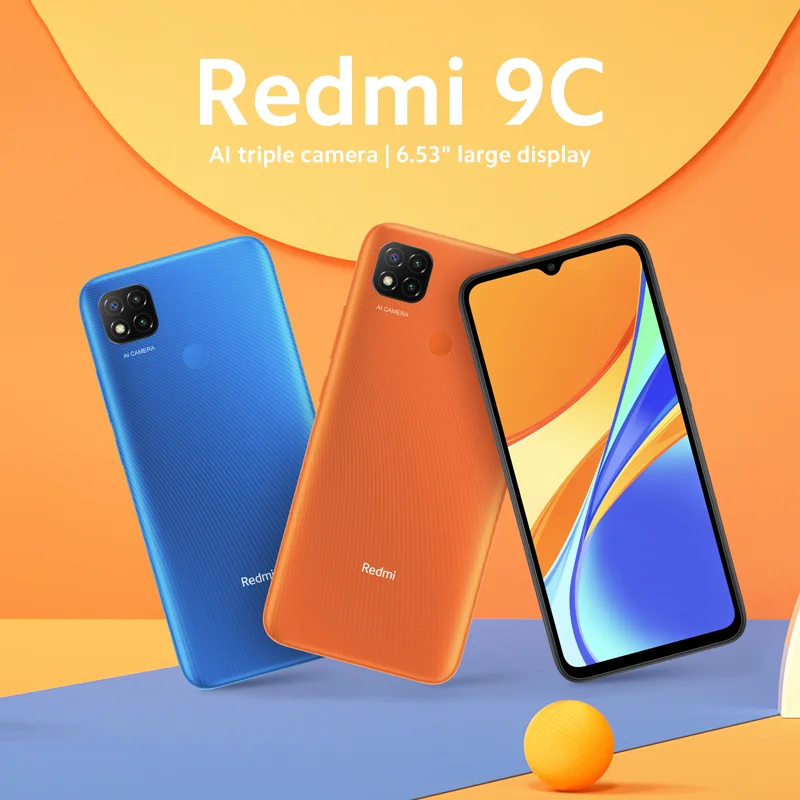 

Cellphones Low Price Global Version Xiaomi Redmi 9C 2GB 32GB Smartphone 5000mAh Helio G35 6.53 Display 13MP AI Camera Celulares