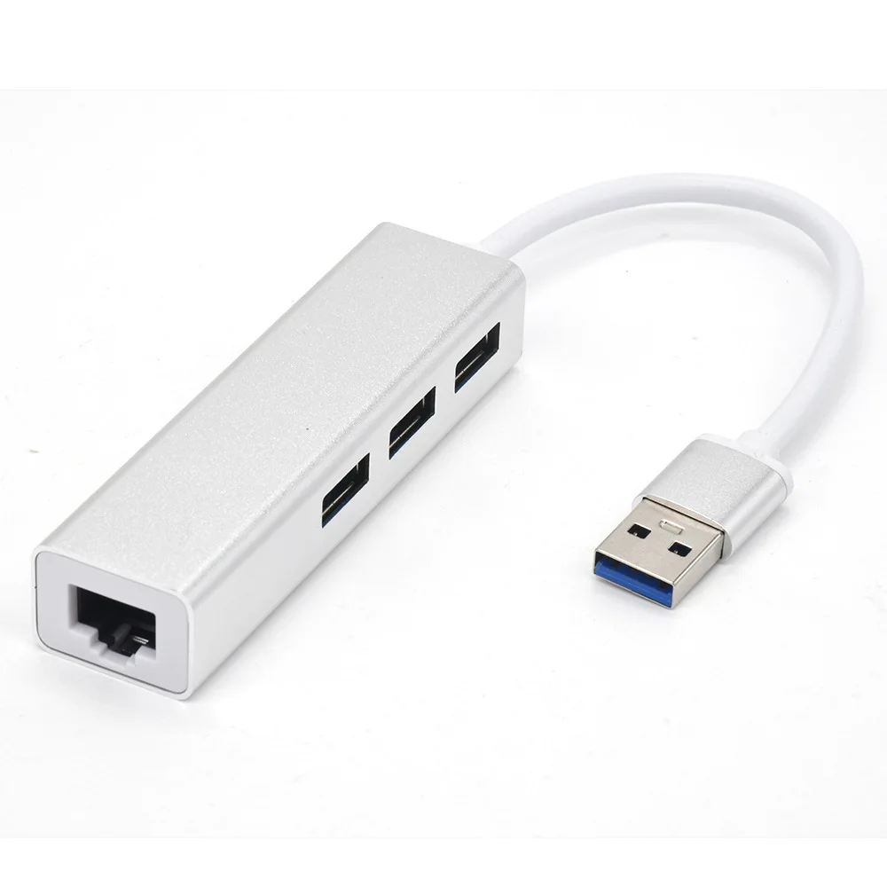 

1000Mbps 3 Ports USB 3.0 USB-C to LAN Type C Hub USB Ethernet Adapter for MacBook Laptop PC, Black white