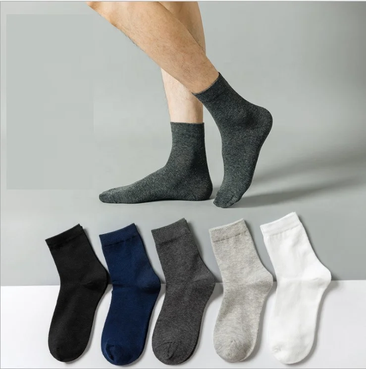 

Cotton plain work dress socks for men's black socks, Picture