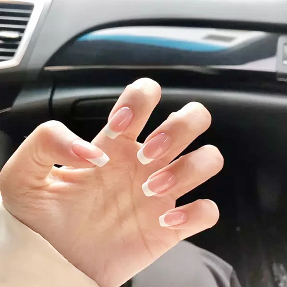 

New Detachable False Nails French Ballerina Wearable Artificial Nails Full Cover Coffin Nail Tips Manicure Whosale Vendor