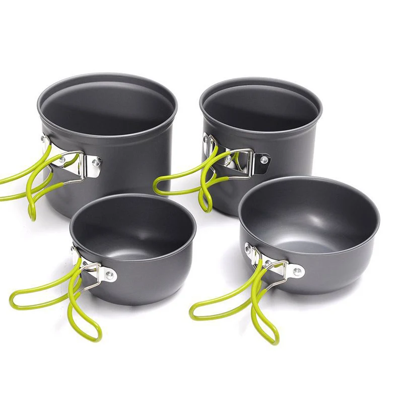

Portable High Quality Aluminium Outdoor Gas Stove Foldable Camping Cooking Bowl Chaudron Pots and Pans Kitchen Set Cookware